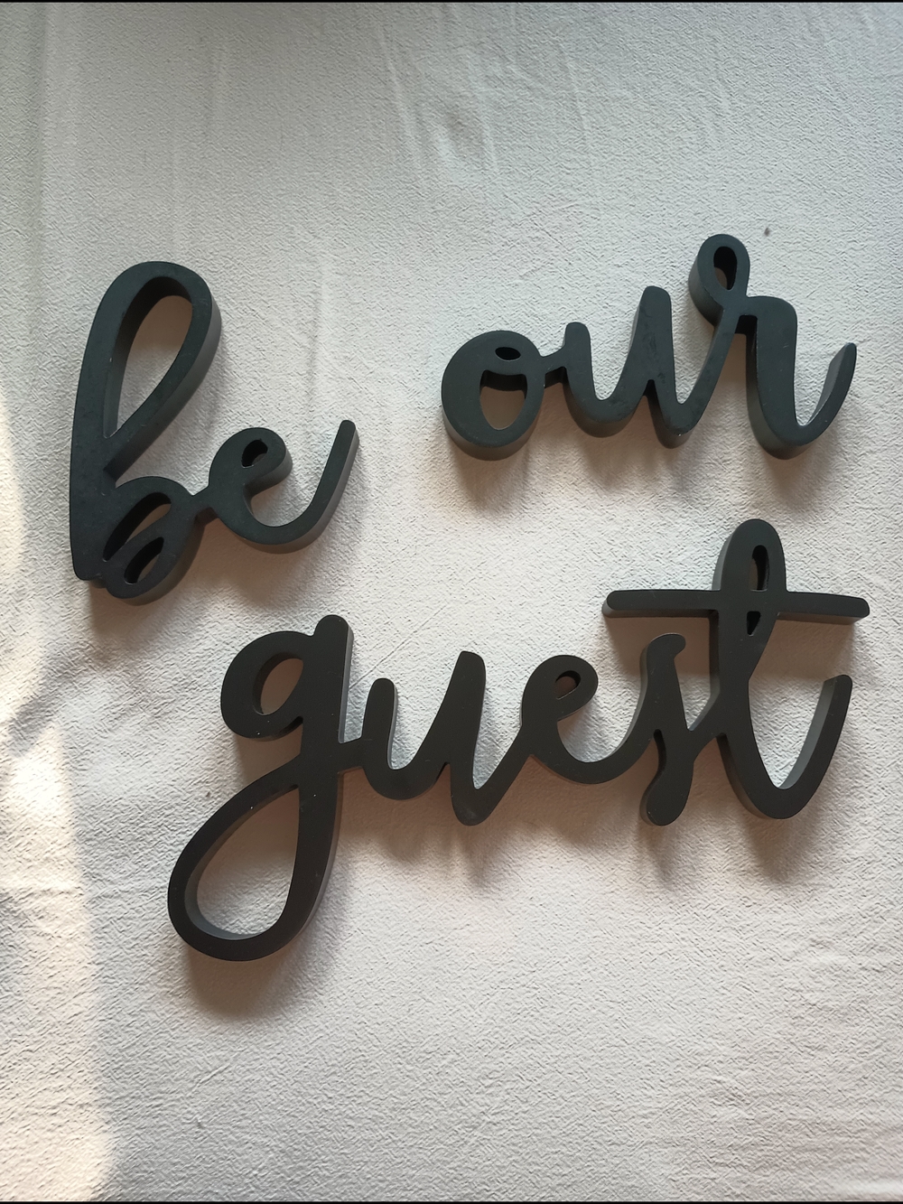 Be Our Guest Black Wooden Wall Sign